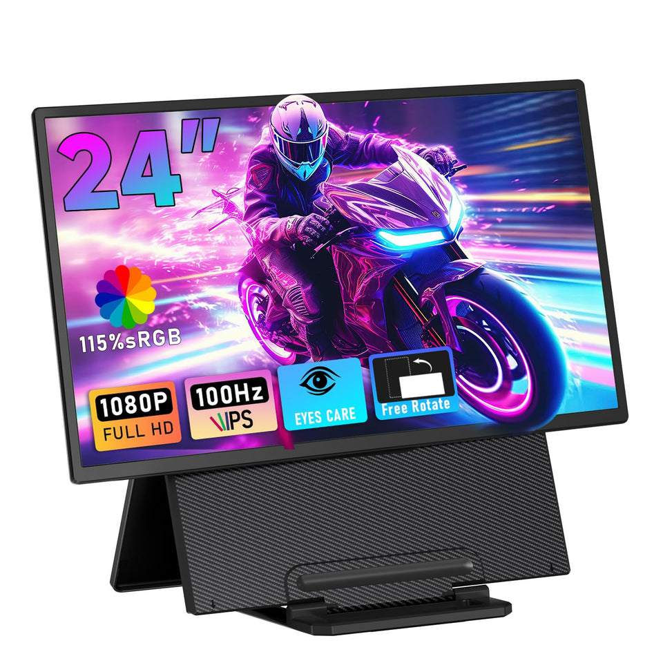 KEFEYA 24-inch portable monitor with rotating stand for flexible work setup