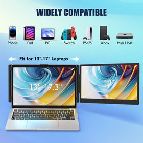 KEFEYA compact monitor showing folded design for easy travel and storage.