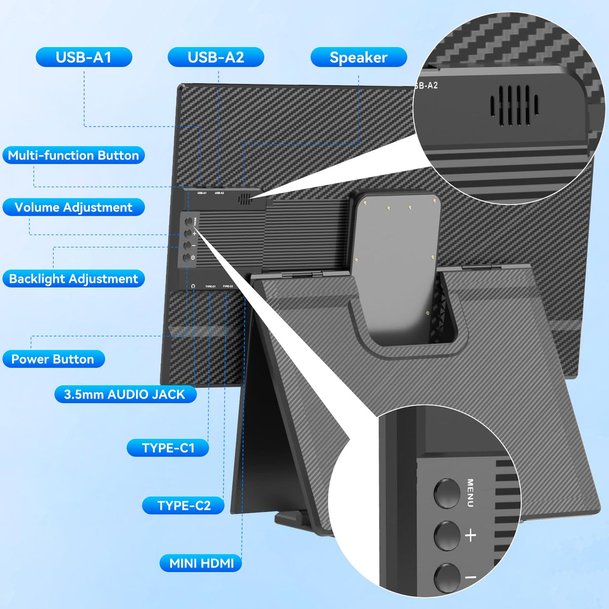KEFEYA monitor supports landscape and portrait orientation for flexible layouts