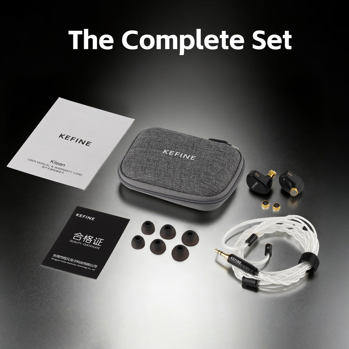 Kefine retail packaging and manual highlighting ready‑to‑use presentation and documentation