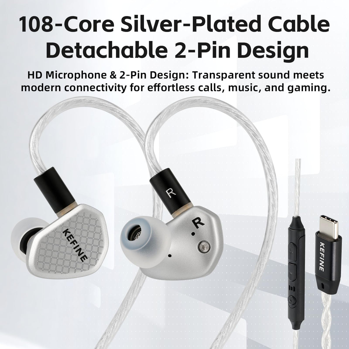 Kefine Klean SV Hi-Fi inline mic provides crisp voice chat and streaming.