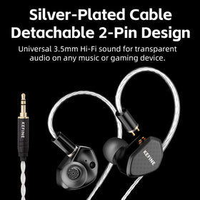 Kefine complete accessory kit with eartips and hard case for secure storage and portability
