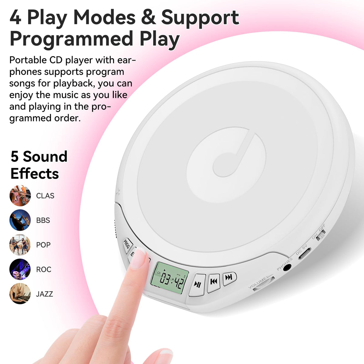Kegaudio offers four play modes for customized listening