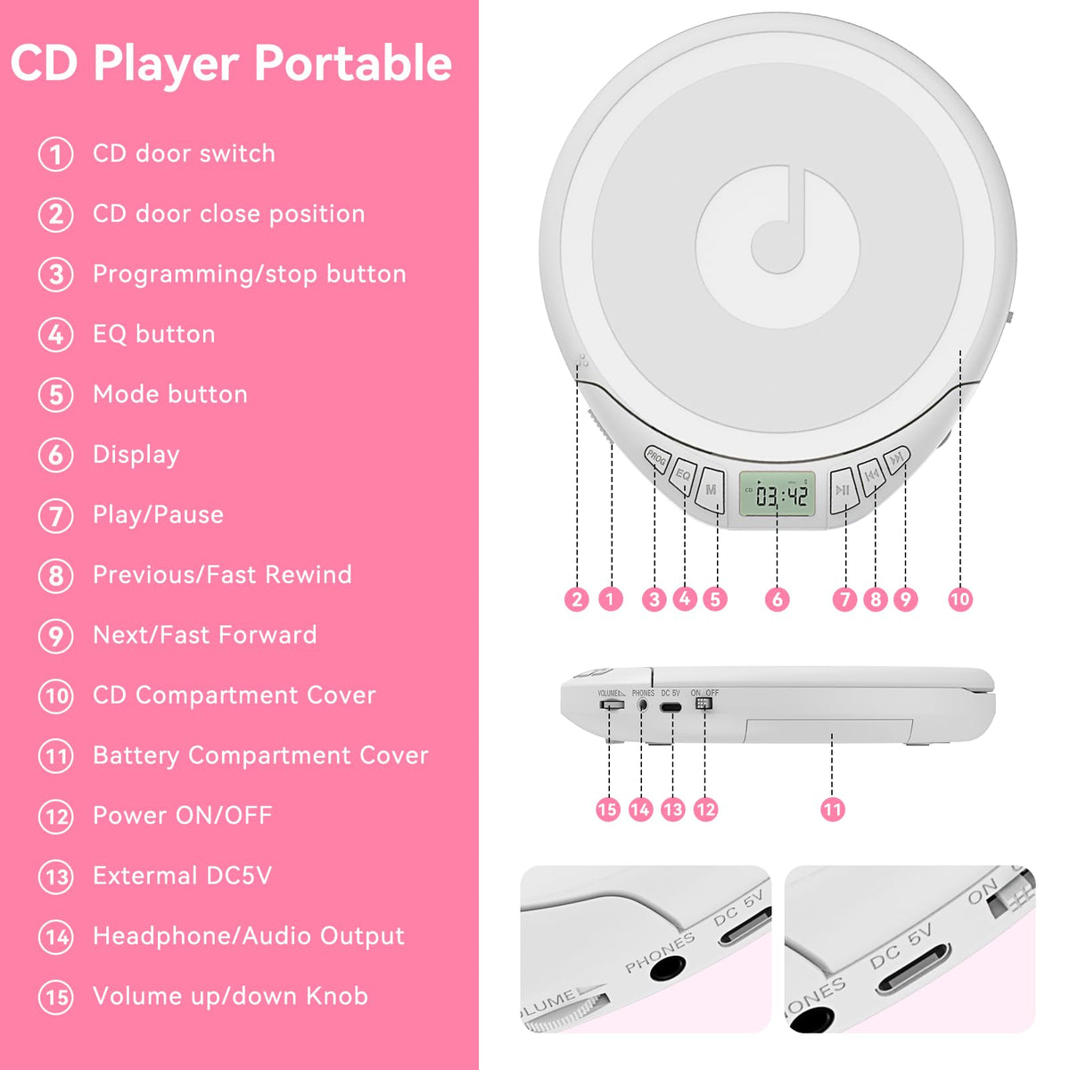 Kegaudio five sound effects adjust tone: BSS, Pop, Rock, Jazz, Classic