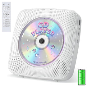 Kegaudio desktop and wall CD player shown for versatile home setups.