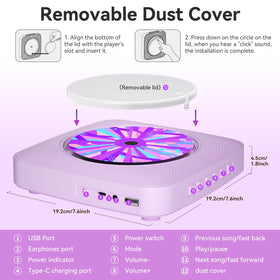 Kegaudio removable dust cover protects discs during storage.