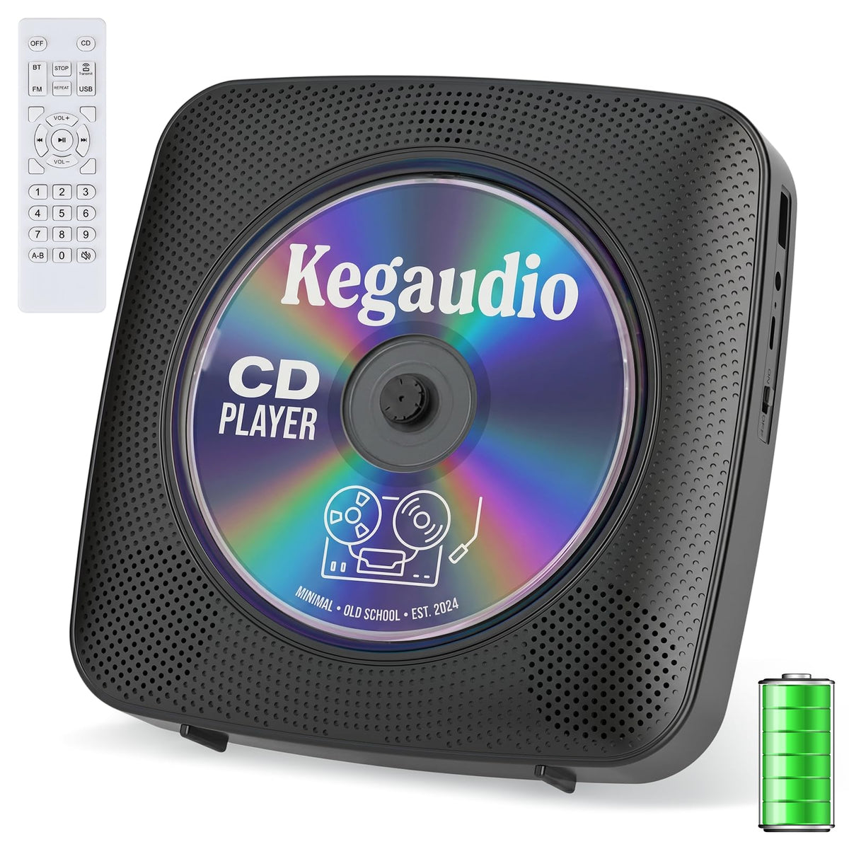 Kegaudio front view showing speakers and compact design for clear room audio