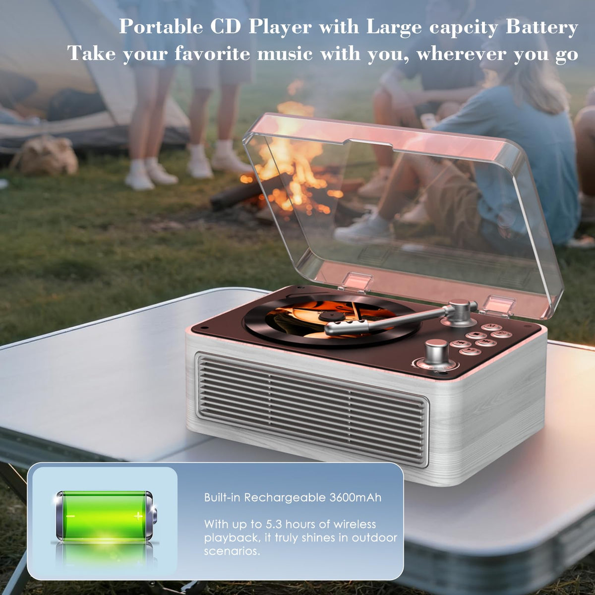 Kegaudio CD tray ready for loading CDs or USB drive.