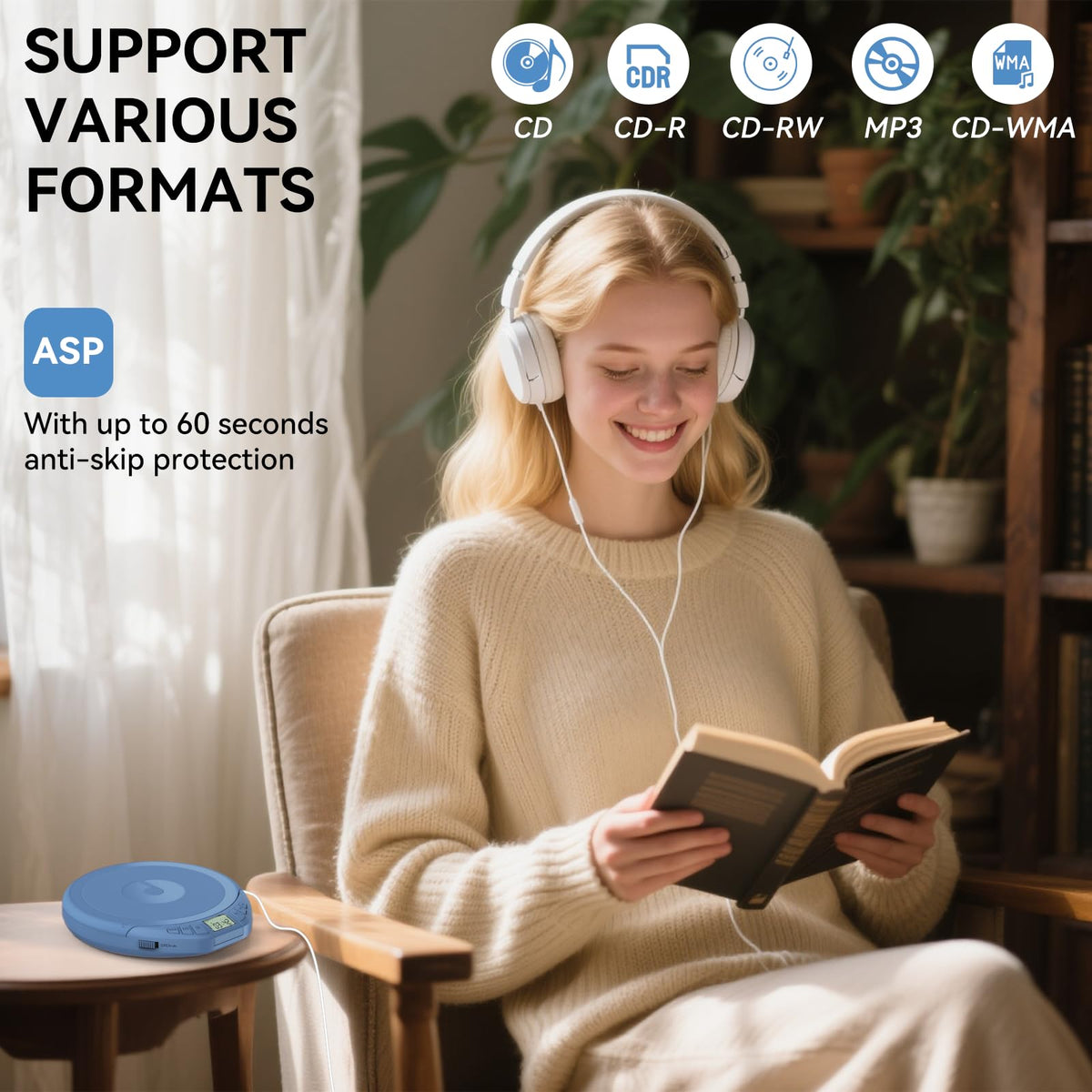 Kegaudio portable CD player with programmable memory and auto resume feature.