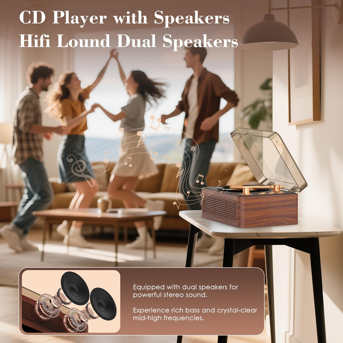 Kegaudio wood finish side profile adding nostalgic look and durable build