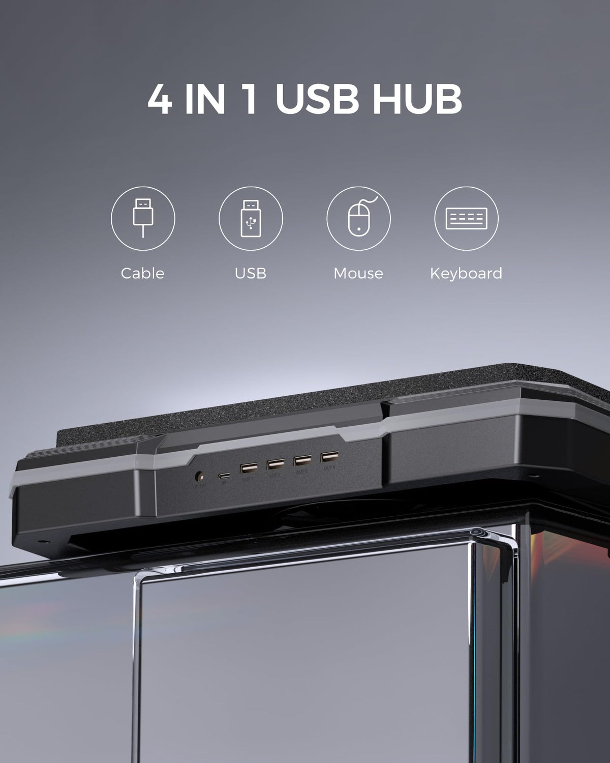 KeiBn blue profile on desk emphasizing portable and stylish design