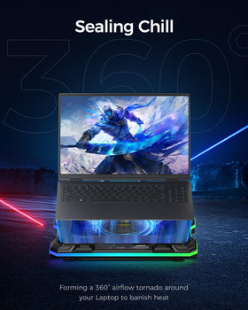 KeiBn cooling pad side view with USB ports for easy peripheral connectivity