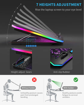 KeiBn height-adjustable stand set to seven ergonomic angles