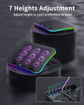 KeiBn pad used at multiple angles with 7-height stands for comfort.