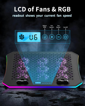 KeiBn LCD display indicates current fan speed for precise control.