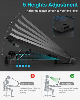 KeiBn Laptop Cooling Pad side phone stand keeps phone accessible