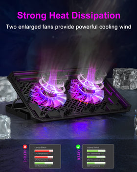 KeiBn cooling pad with five-height-stands supports ergonomic typing positions