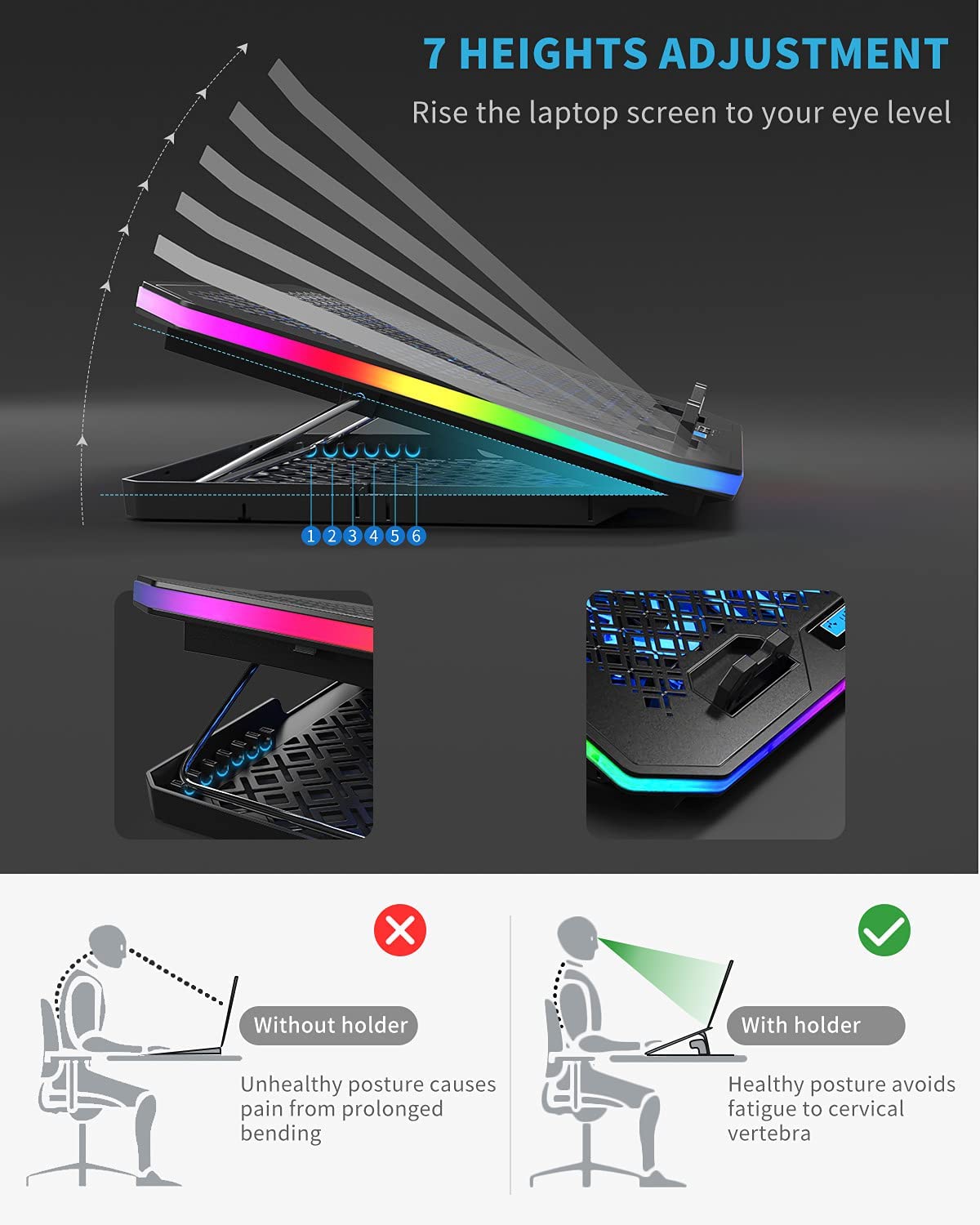KeiBn Upgrade includes two USB ports to connect peripherals while cooling.