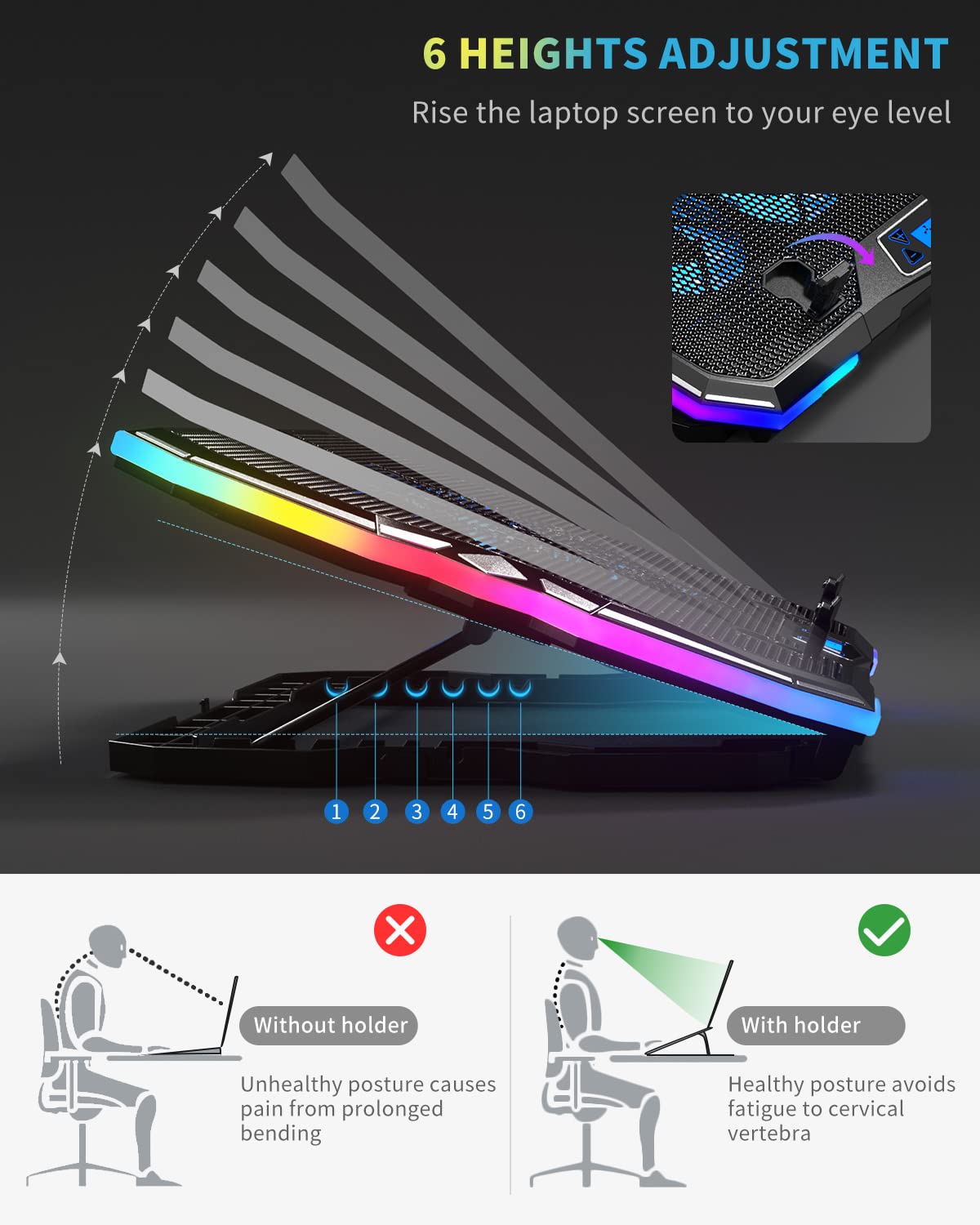 Wide compatibility for laptops from 10 to 15.6 inches with KeiBn pad.