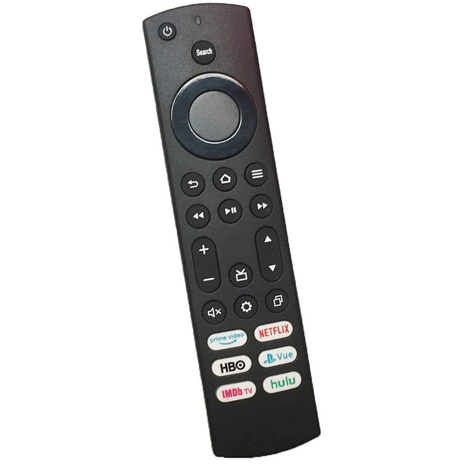 KEIFI NS-RCFNA-21 Insignia remote front view with 6 hot keys for streaming