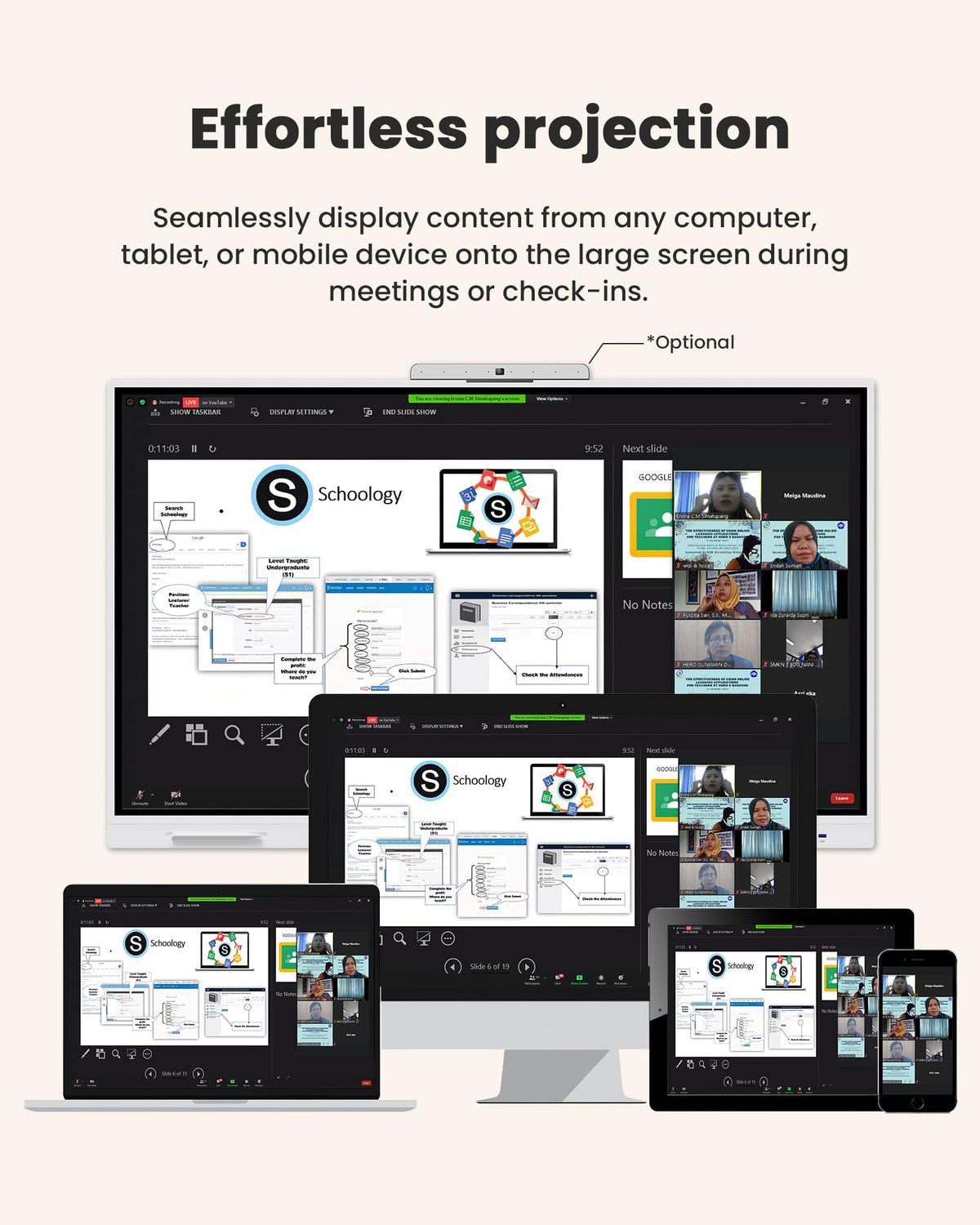 KEINONE built-in educational tools and whiteboard features boost interactive lessons