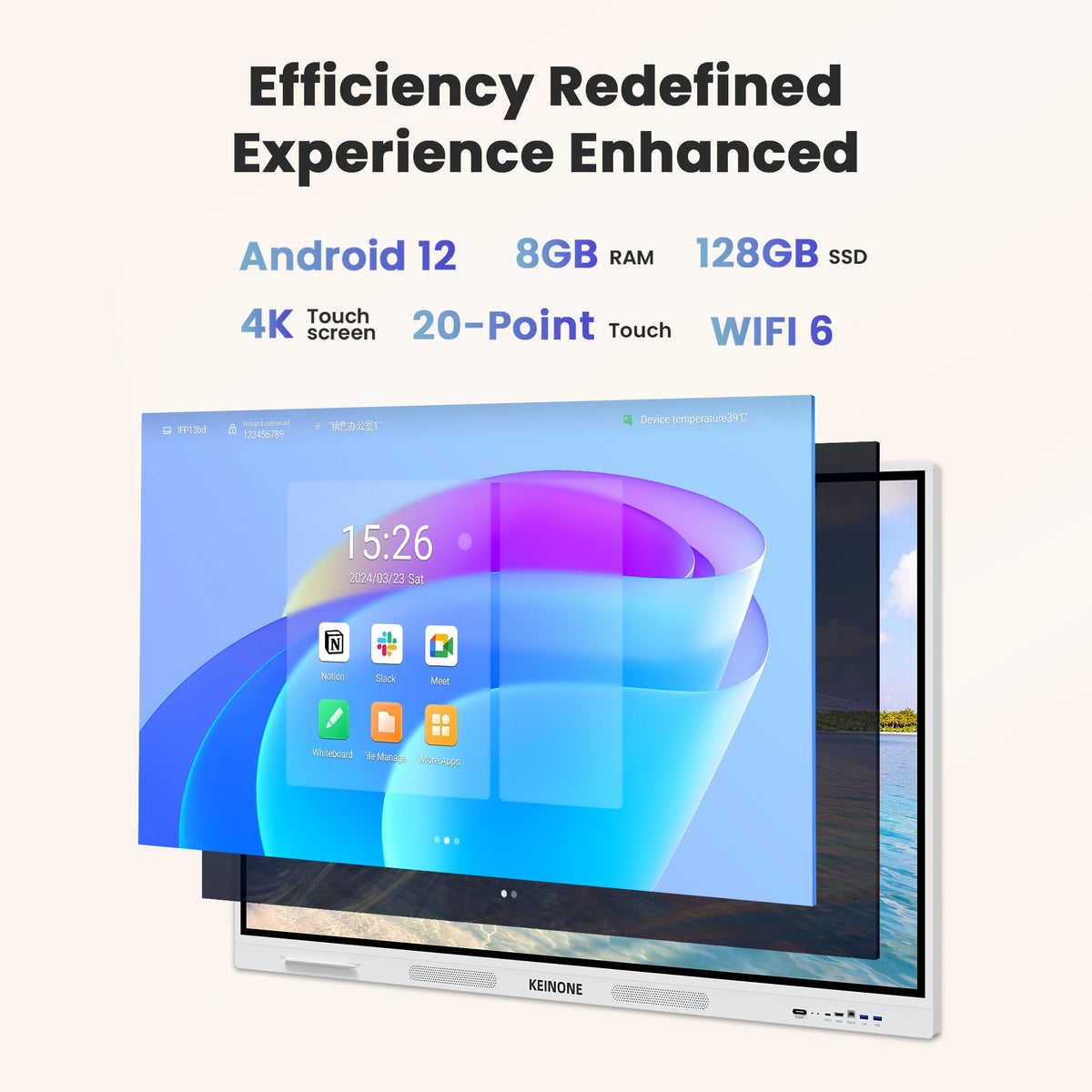 KEINONE smart board with Android OS and open app ecosystem supports flexible teaching