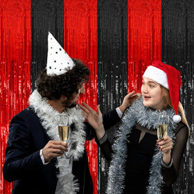 K.E.J. reusable tinsel backdrop adds sparkle across parties.