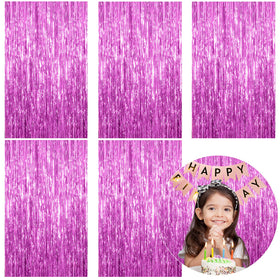 K.E.J 5-pack foil curtain backdrop for versatile party decoration and wall coverage