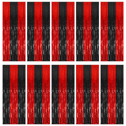 K.E.J. front view of 10-pack foil fringe pack showing colors and count for easy setup