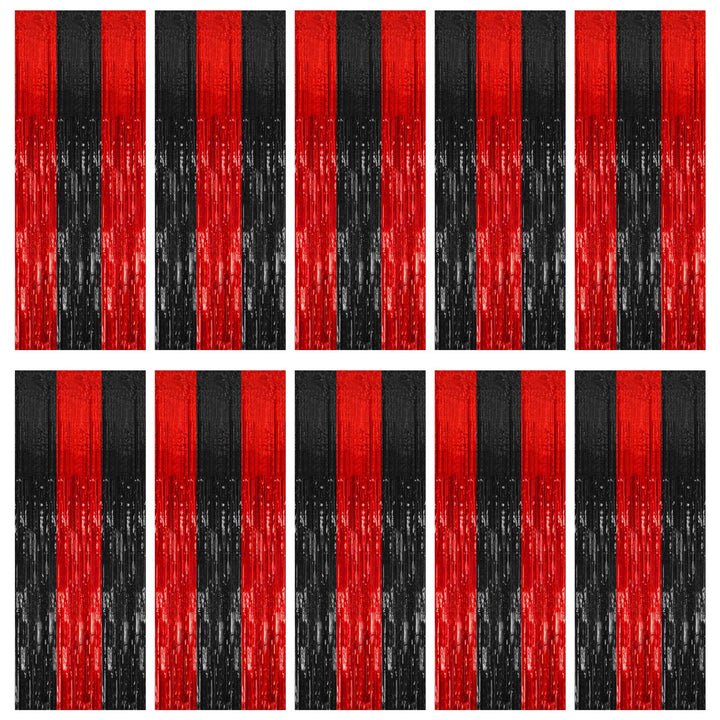 K.E.J. front view of 10-pack foil fringe pack showing colors and count for easy setup