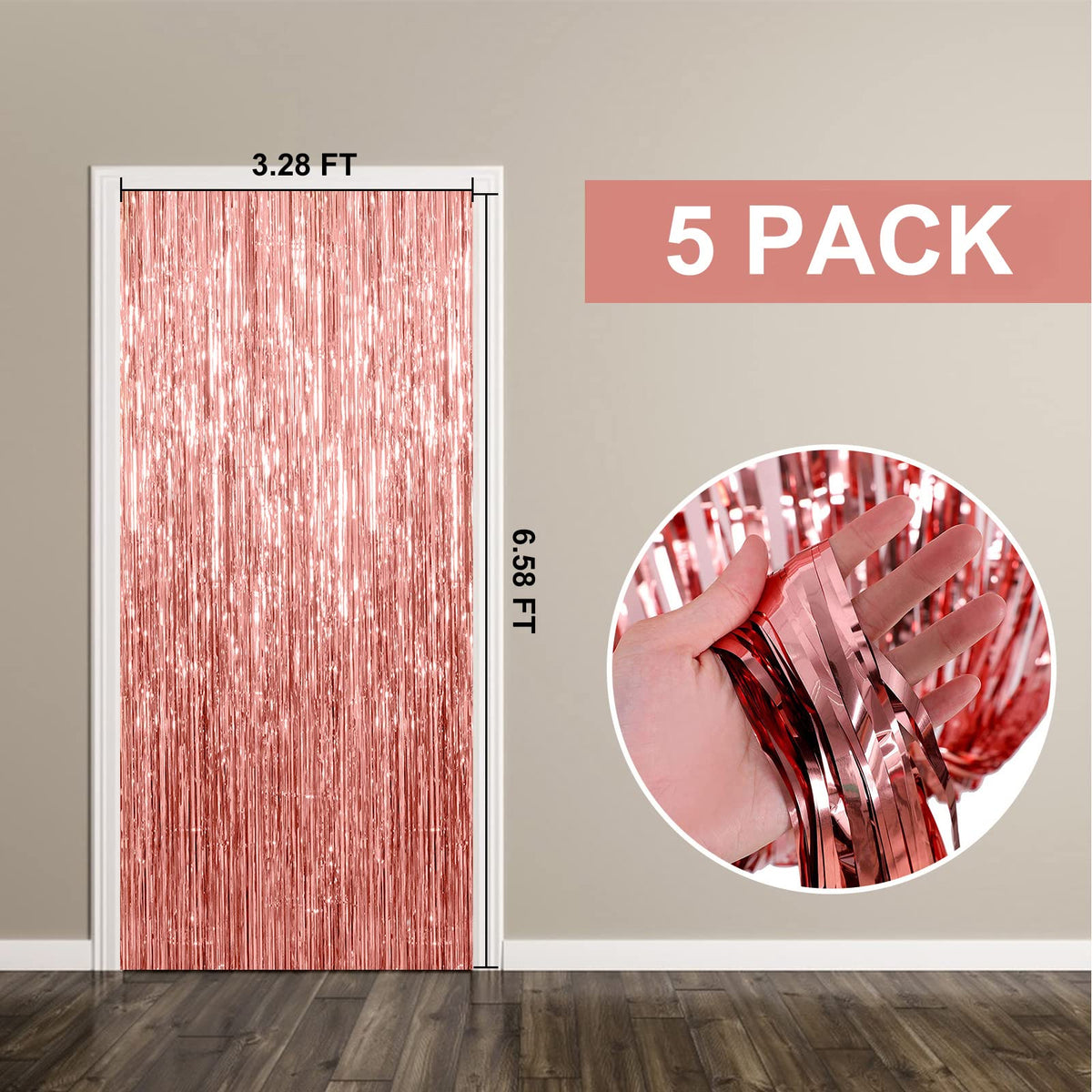 K.E.J. Christmas holiday foil curtain decor brightens festive spaces