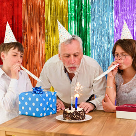 K.E.J colorful tinsel backdrop brings sparkle to walls and photo zones