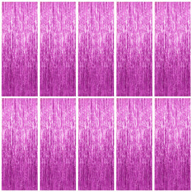K.E.J. foil curtain backdrop 10-pack enhances photo ops with shimmering fringe.