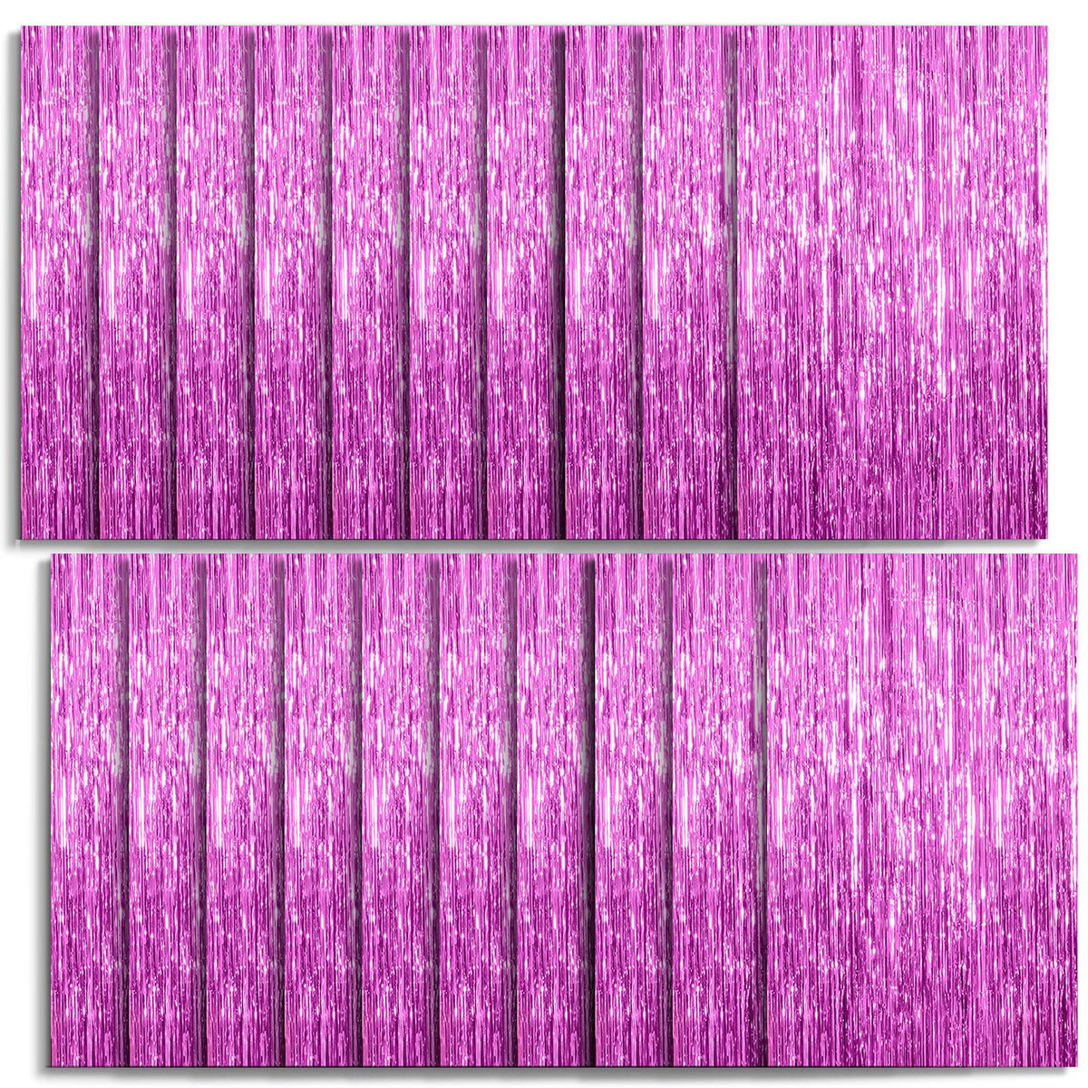 K.E.J. front view of boxed 20-pack foil curtains showing quantity and benefit