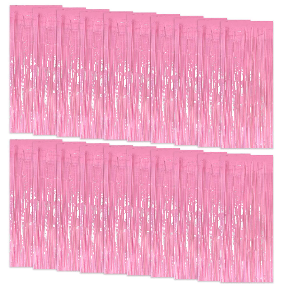 K.E.J. front view of 20-pack foil curtains showing party-ready coverage and convenience