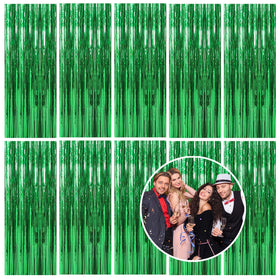 K.E.J. green metallic foil curtain backdrop for party decor