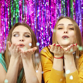 K.E.J. metallic tinsel fringe decor adds sparkle to celebrations.