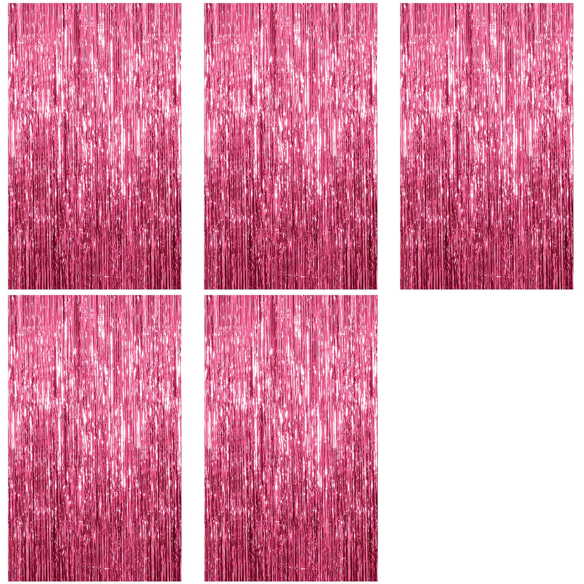 K.E.J pink foil curtain backdrop adds festive sparkle to event entrance