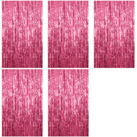 K.E.J pink foil curtain backdrop adds festive sparkle to event entrance