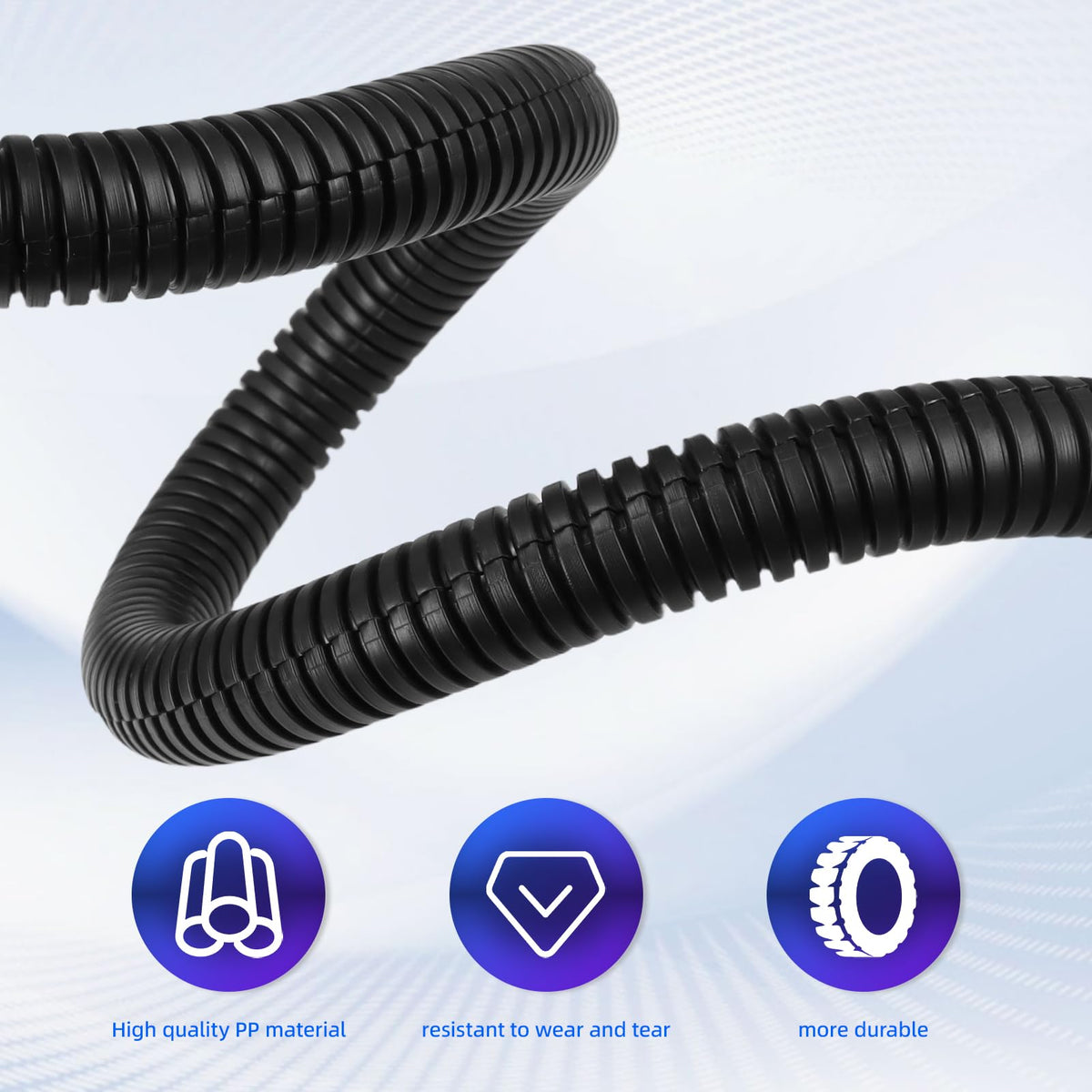 Kelepu cord protector black 10ft ensuring tidy wiring management and pet protection.
