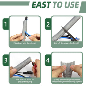 Kelepu office desk cable protector sleeve shields cords daily use