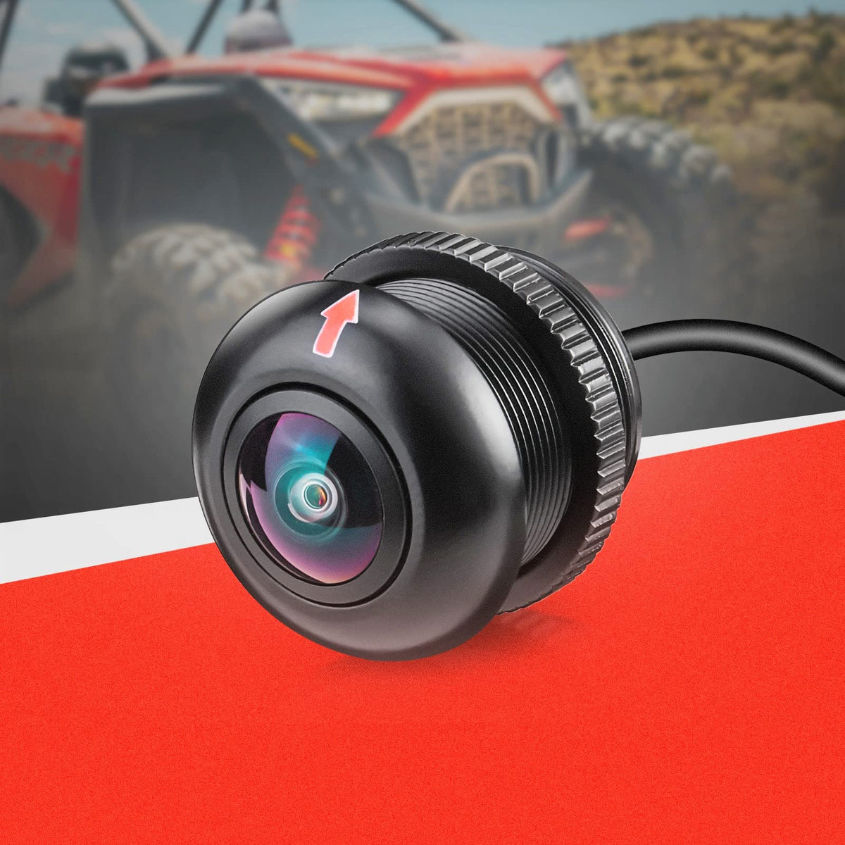 KEMIMOTO front camera front view showing compact housing and wide lens benefit visibility