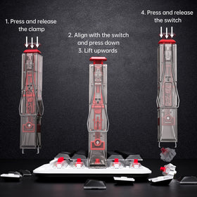 KEMOVE P10 adjusts for 1U to 6.25U keycaps and longer.
