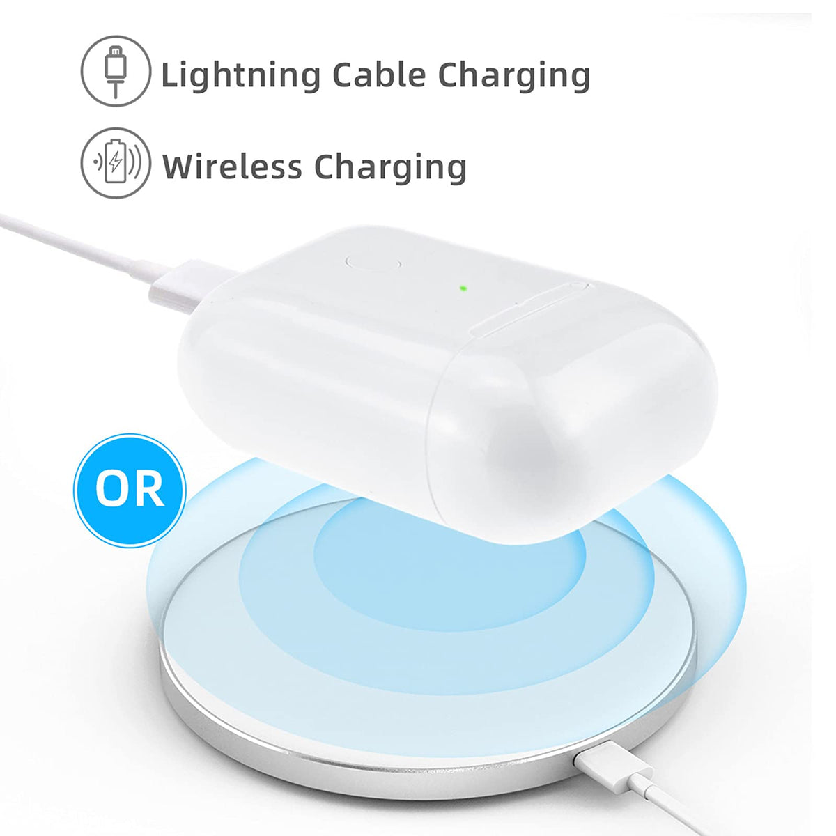 Kenko Back AirPods case supports wireless Qi charging for convenience.