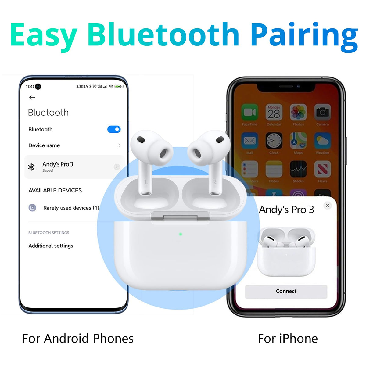 Kenko Back AirPods Pro 3 interior view shows 450mAh battery for multiple earbud charges.