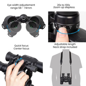 Kenko mounted on a tripod using included holder for stable high-power viewing