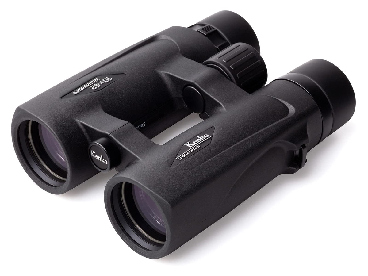 Kenko Ultraview EX OP binoculars with open-hinge design for comfortable one-handed use.