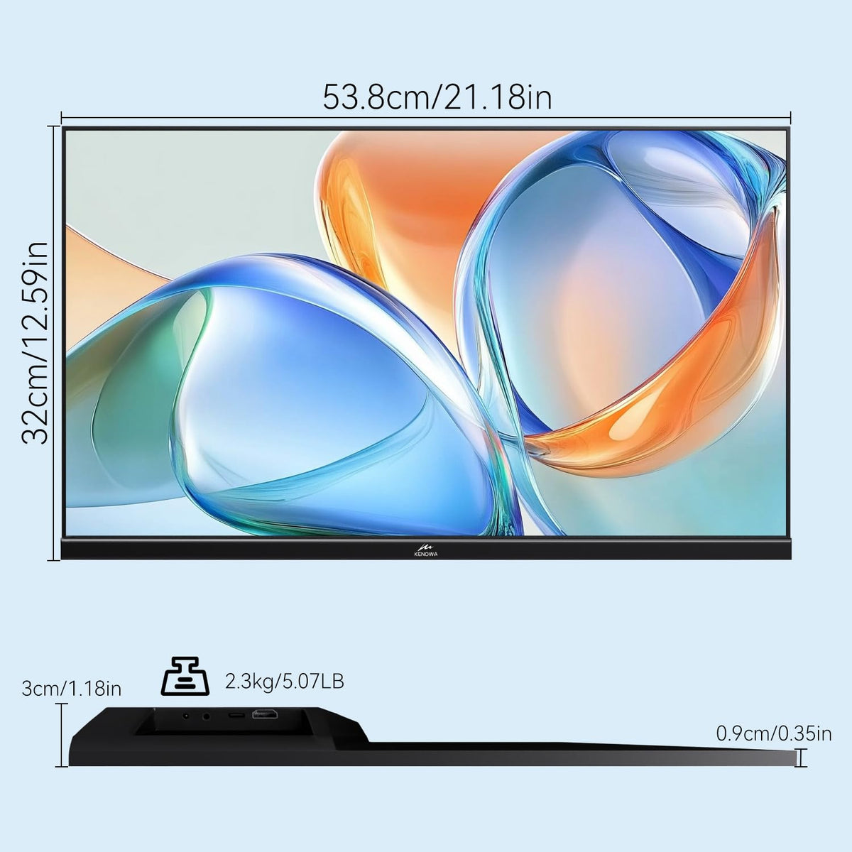 Kenowa 23.8-inch monitor with dual speakers for enhanced multimedia