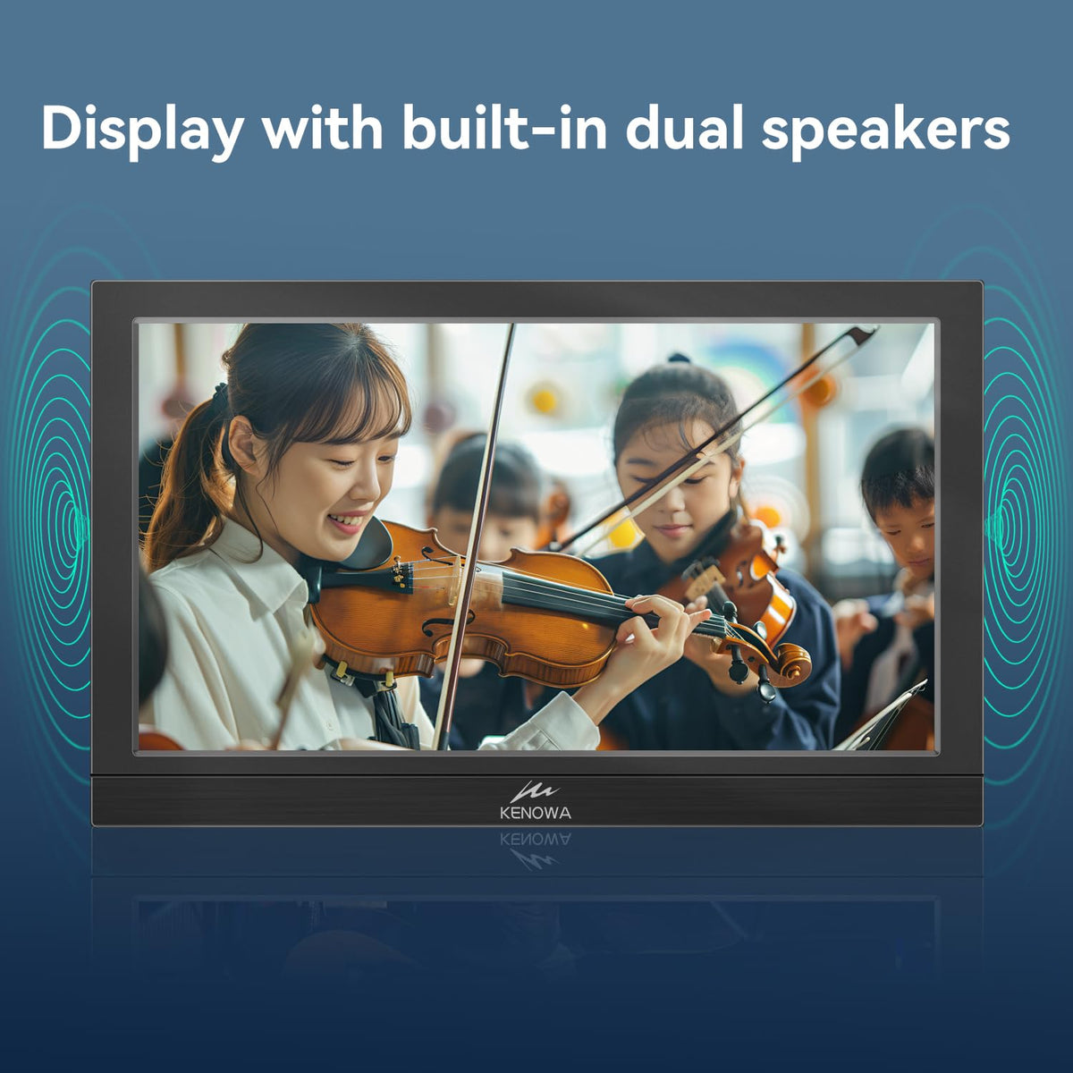 Kenowa connected to laptop showing extended desktop for improved productivity