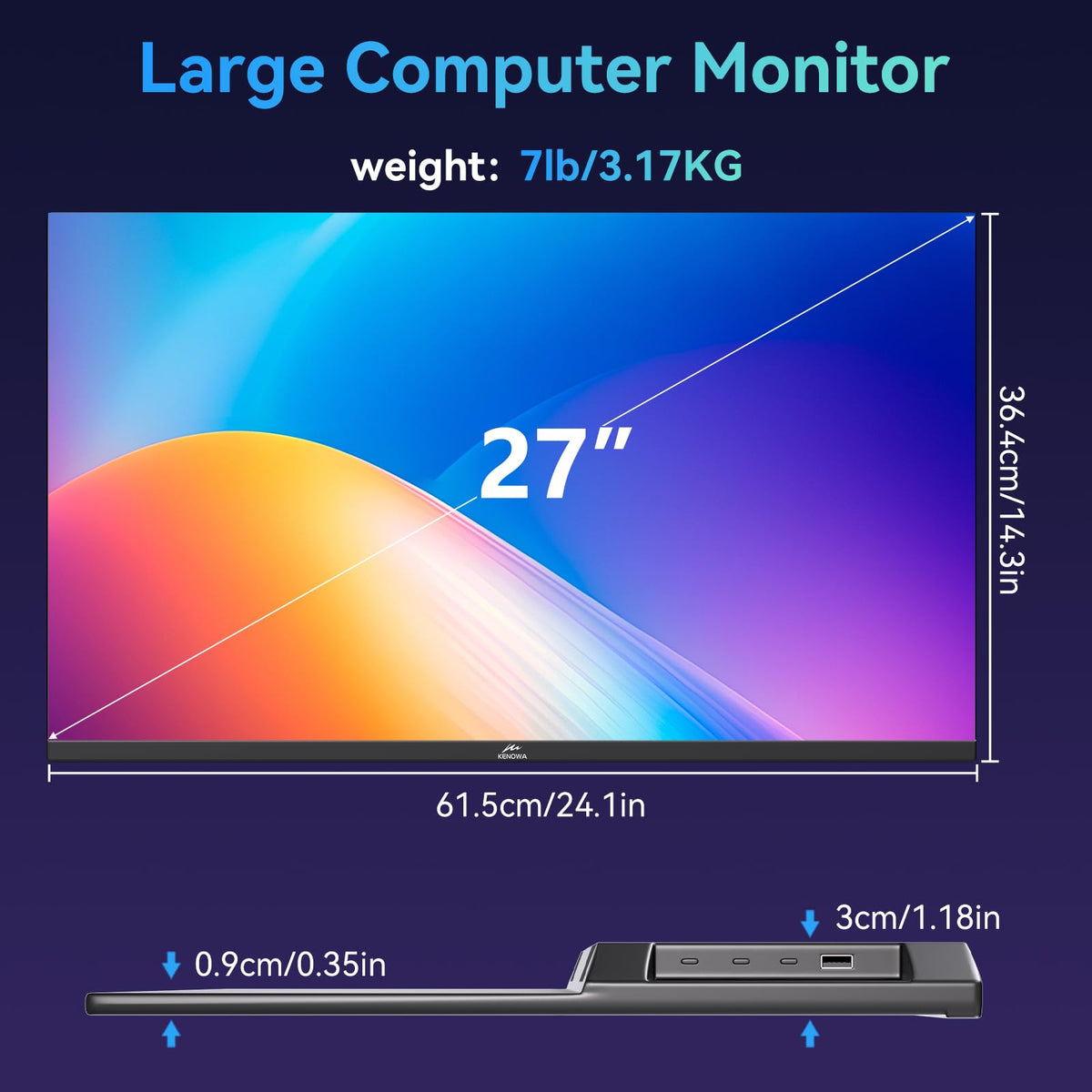 Kenowa lightweight 27-inch monitor easier to move than a desktop